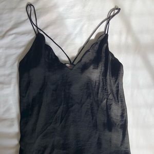 Free People Black Silk Tank Top